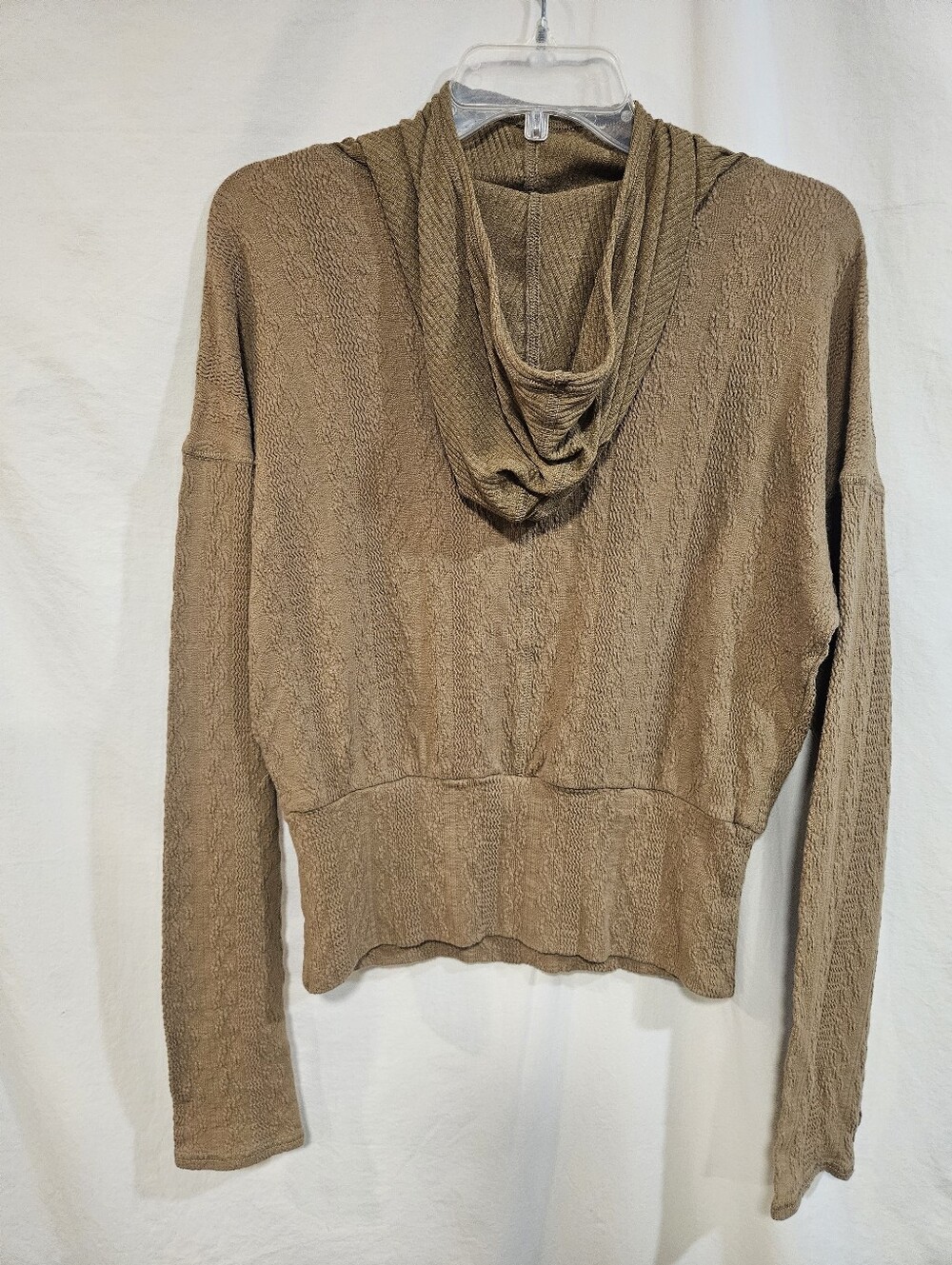 FP Movement by Free People Lightweight Hooded Knit Sweatshirt in Tan - Picture 5 of 5